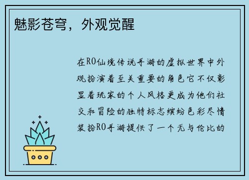 魅影苍穹，外观觉醒